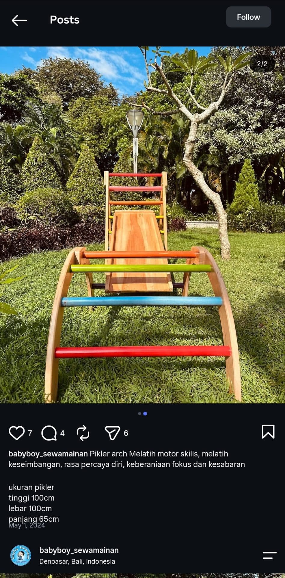 Pikler Triangle Wood Kids + Slide & Climbing Montessori (1/2)