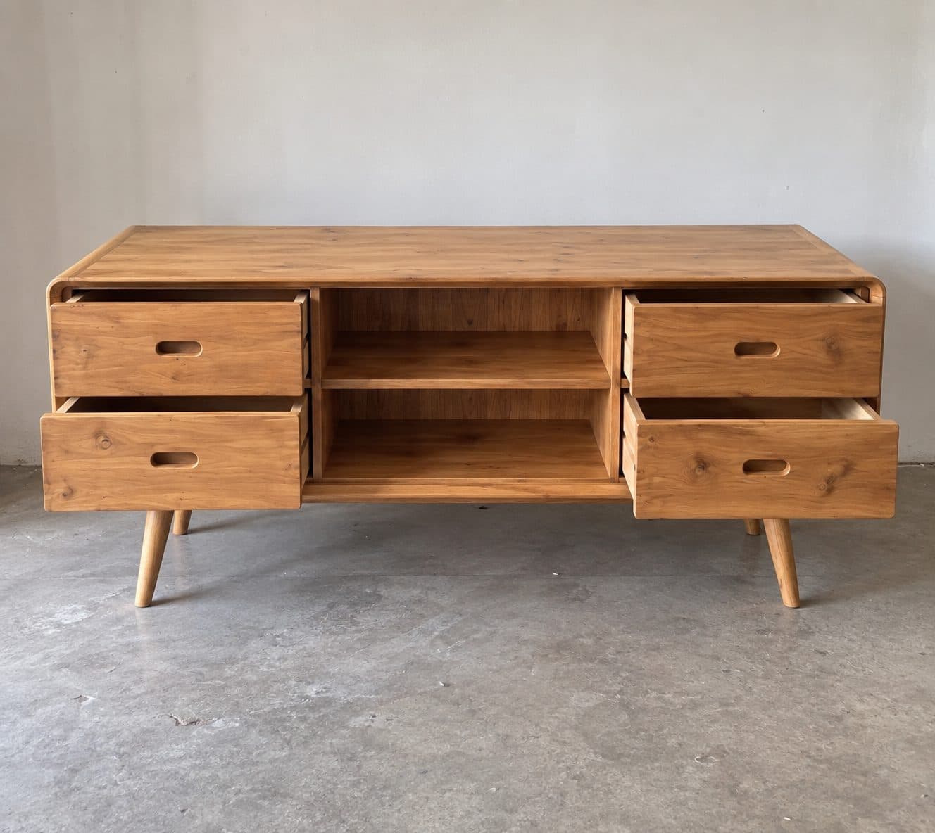 TV CABINET TEAK WOOD – MID CENTURY STYLE (1/2)