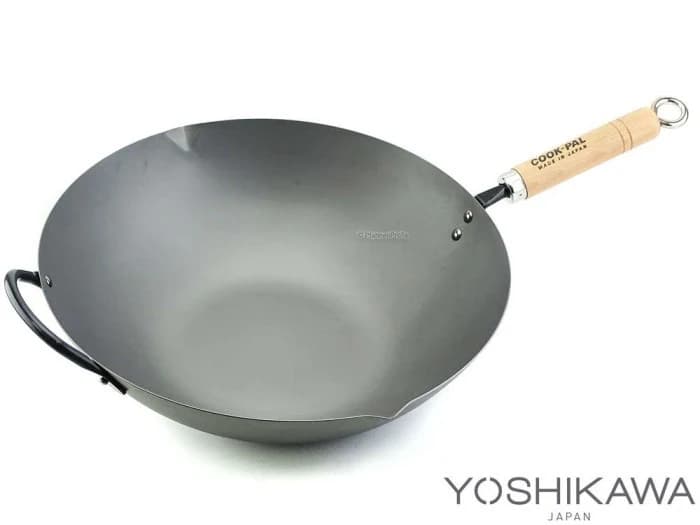 YOSHIKAWA Supreme Rust-Resistant Steel Wok & Frying Pan YH-9917 – 30 cm (1/3)