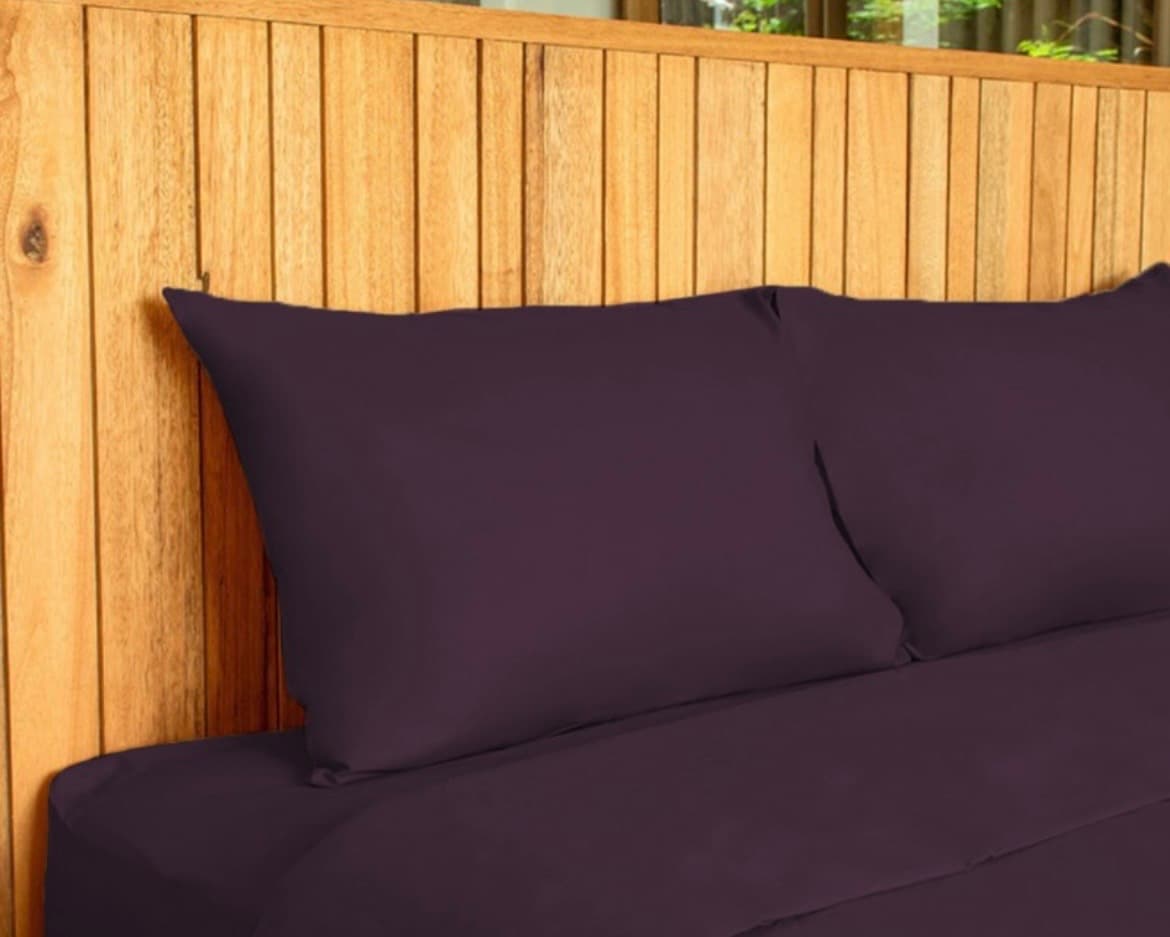 Bed Set Standard 100% Cotton Plum – Queen (1/3)