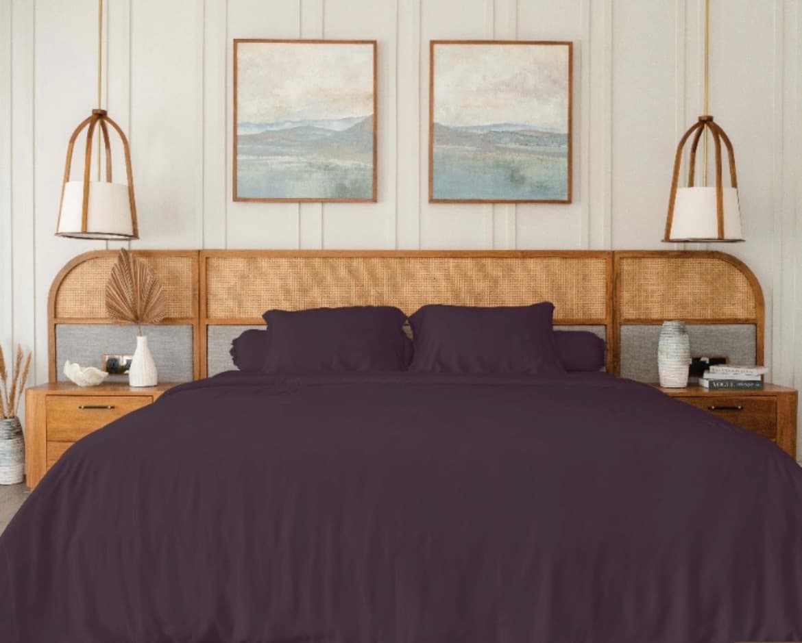 Bed Set Standard 100% Cotton Plum – Queen — photo 1