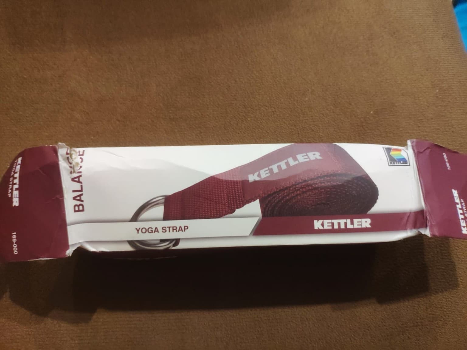 KETTLER Yoga Strap Original – Adjustable Yoga Belt with Metal D-Ring (1/2)