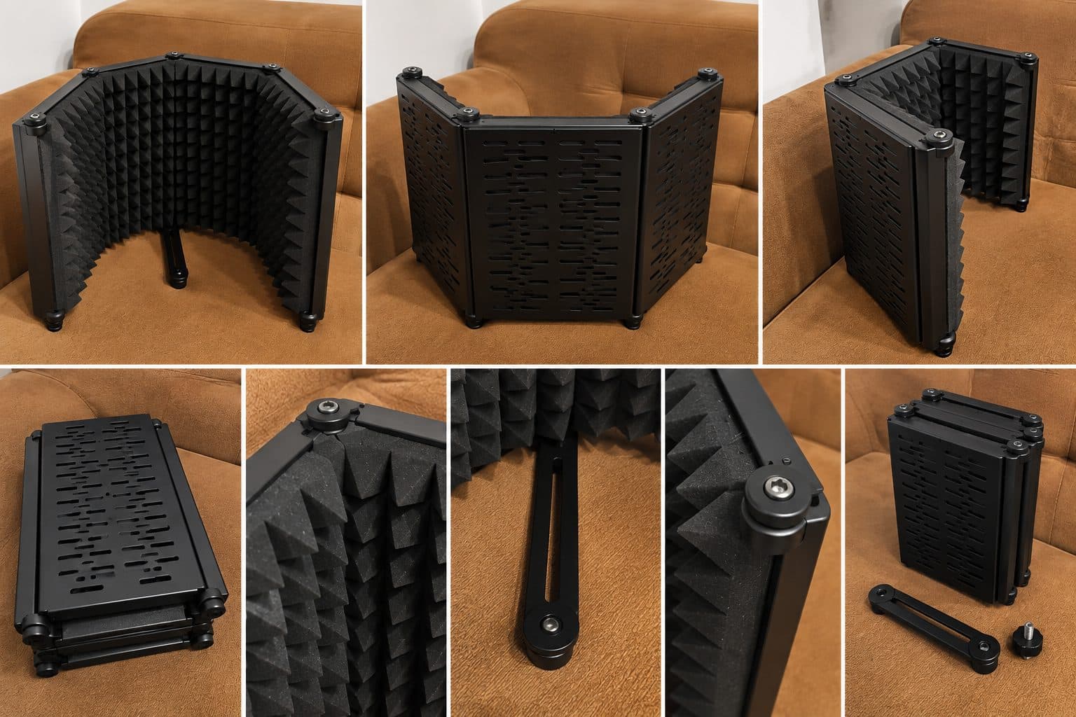 Microphone Isolation Shield 5-Panel Foldable - Vocal Recording Reflection Filter (1/2)