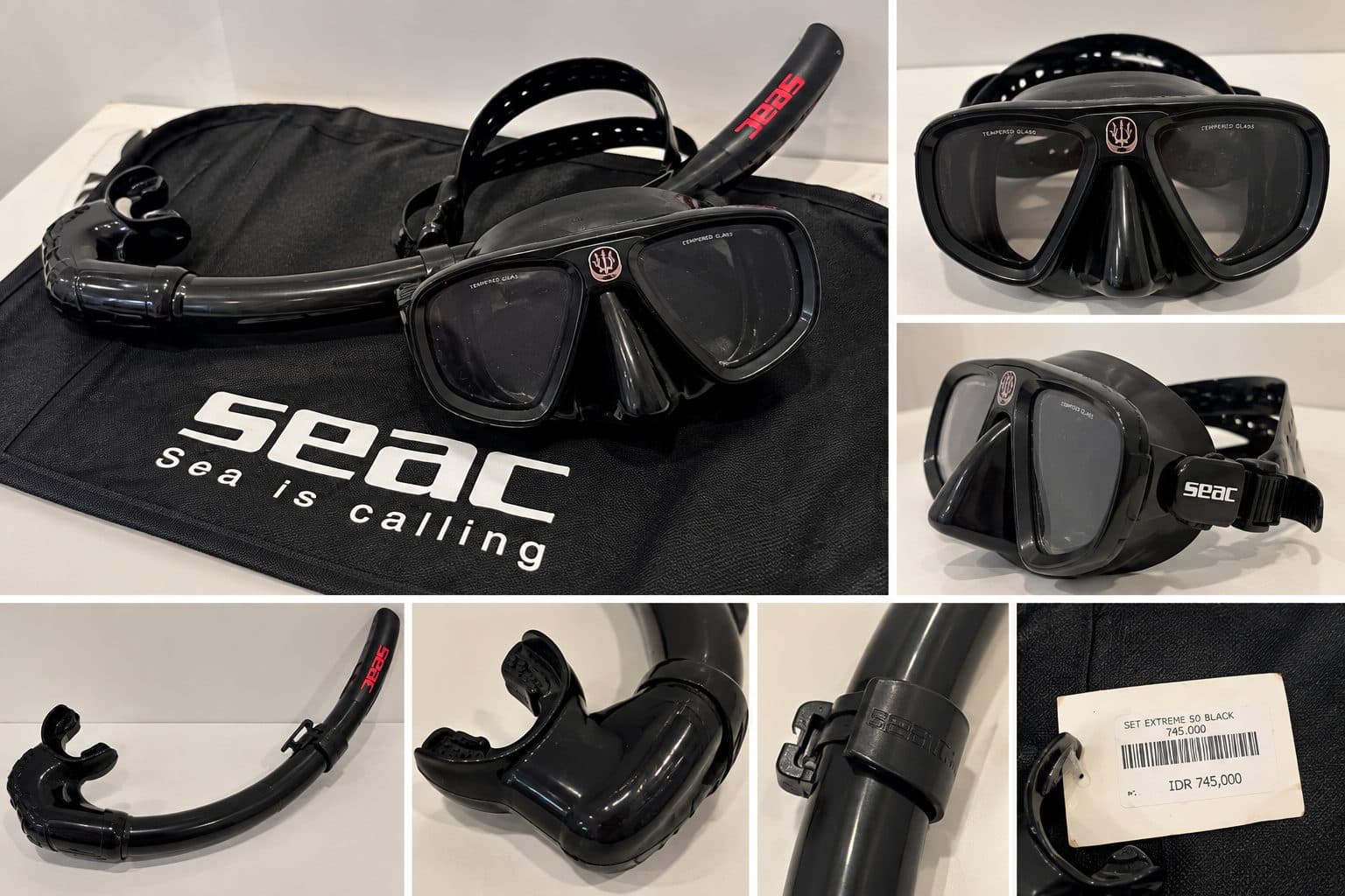 SEAC Extreme 50 Snorkeling Set Black – Mask & Snorkel Diving Original (1/2)