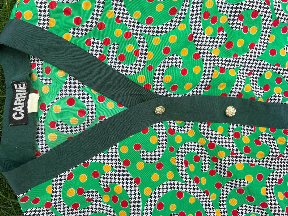 Vintage Carrie Green Printed Blouse (1/2)