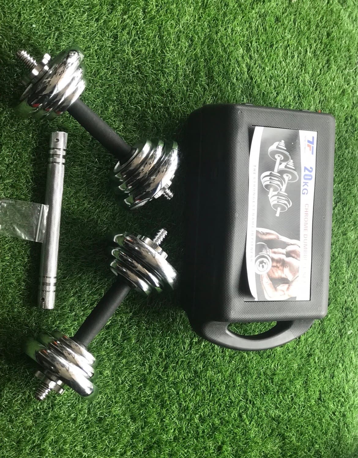 Dumbbell Barbell Set Box Full Chrome 20 kg (1/2)
