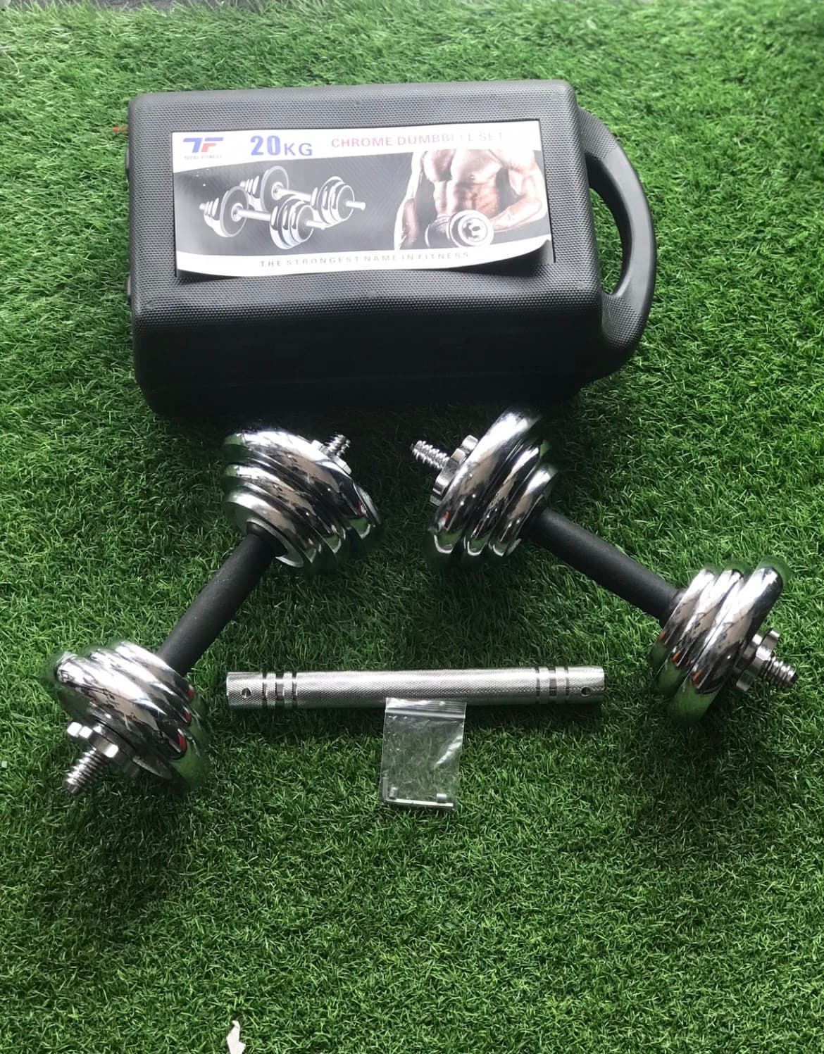 Dumbbell Barbell Set Box Full Chrome 20 kg (1/2)
