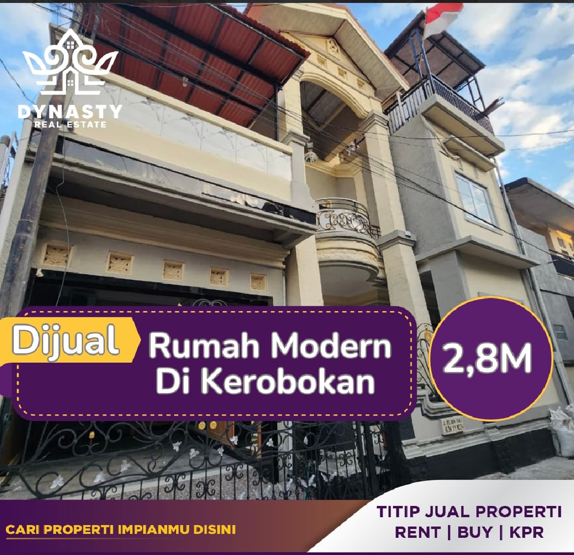 DIJUAL – RUMAH MODERN MINIMALIS 3 LANTAI DI KEROBOKAN (1/3)