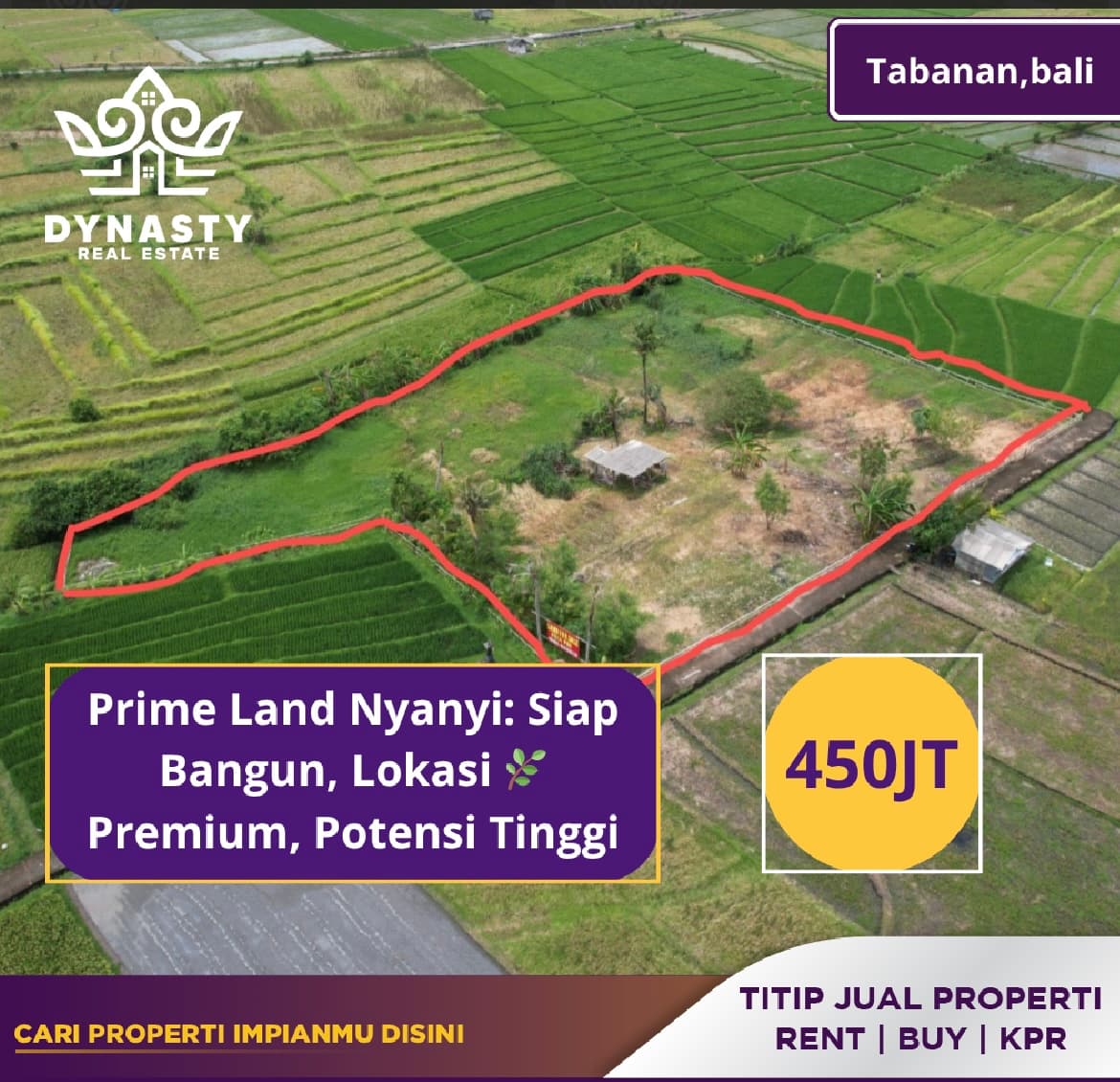 Premium Land for Sale in Nyanyi, Tabanan — photo 1