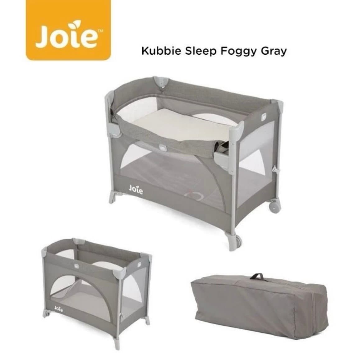 Joie Kubbie Sleep Foggy Gray – Baby Travel Cot (1/2)