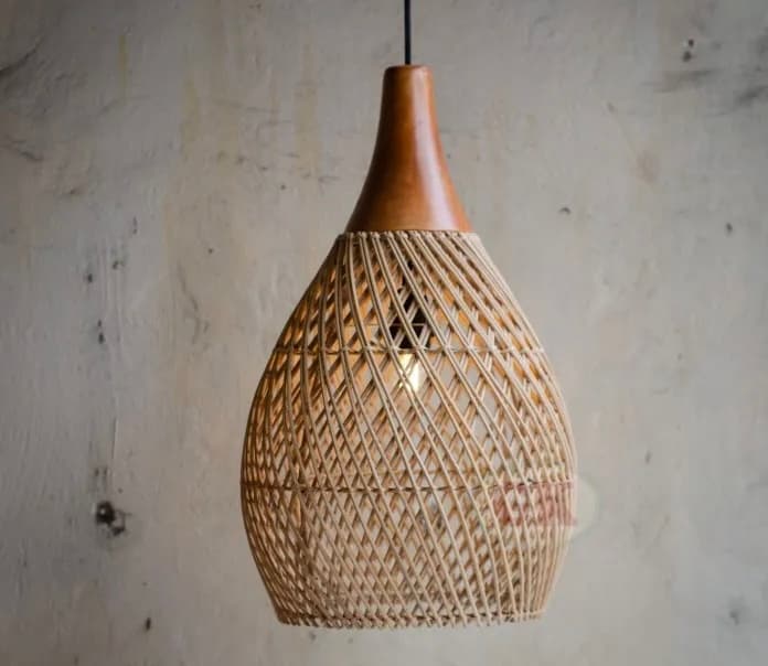 Kap Lampu Gantung Rotan KUBAH 11 D30 (1/3)