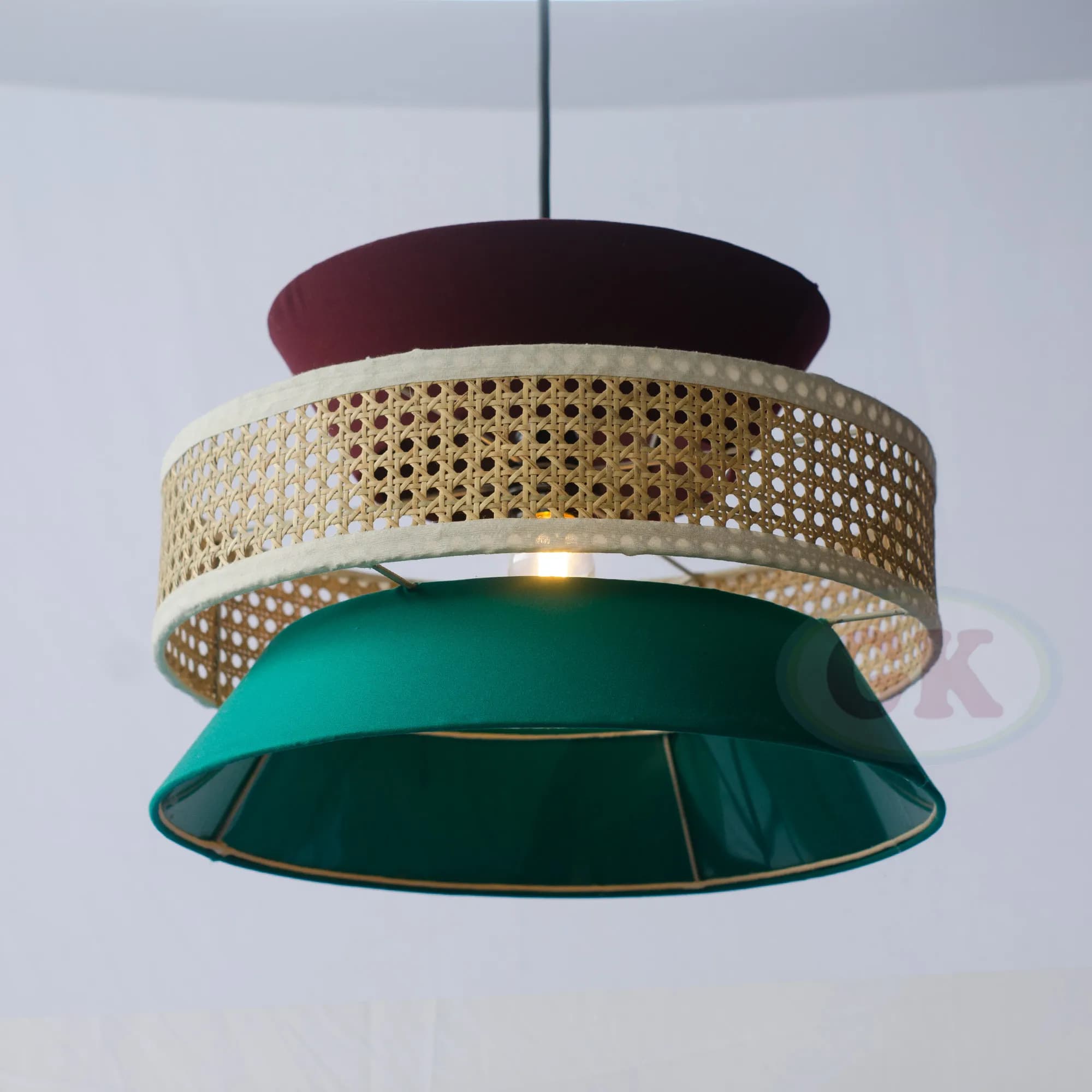 Lampu Gantung Rotan & Kain Nordic ID809 (1/3)
