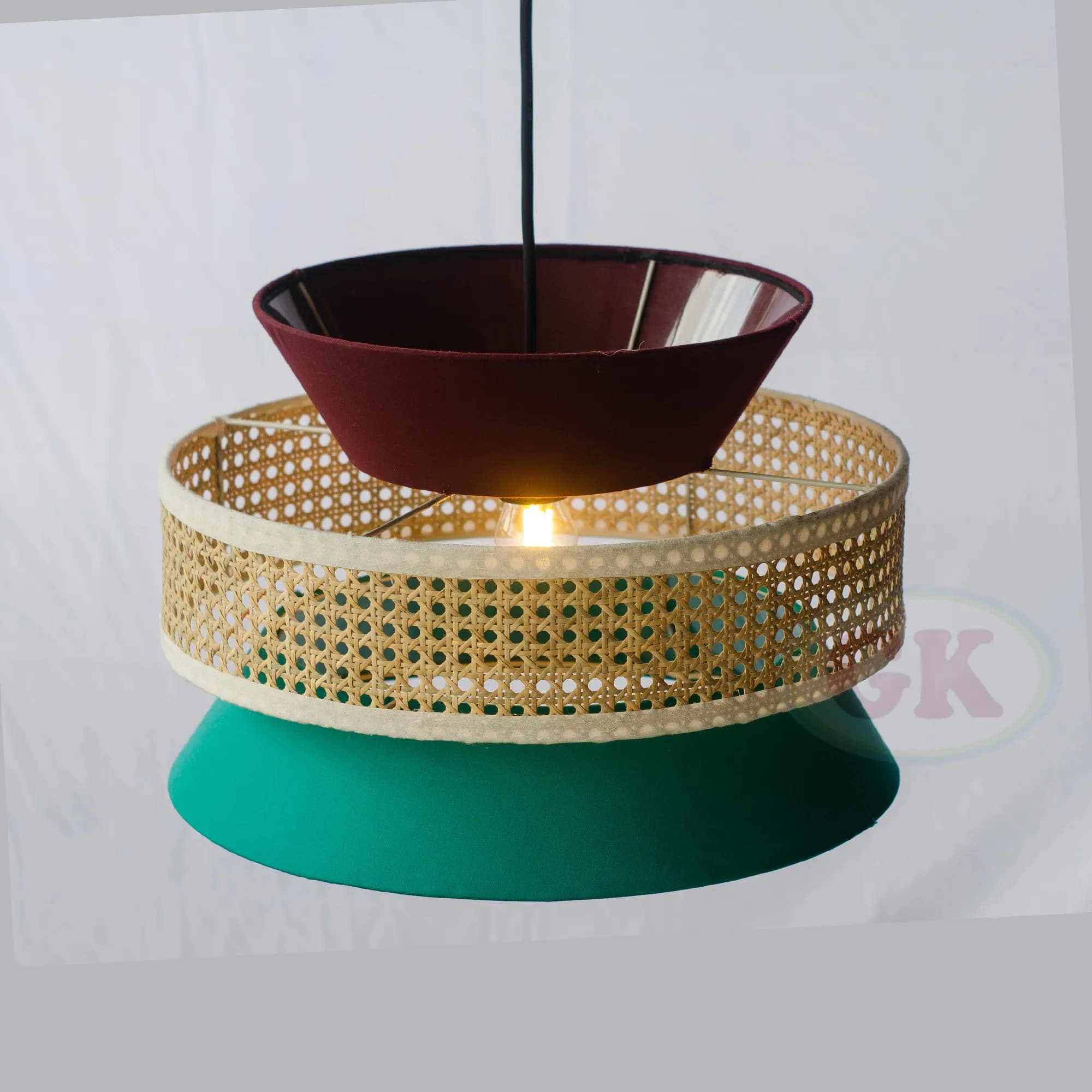 Lampu Gantung Rotan & Kain Nordic ID809 (1/3)