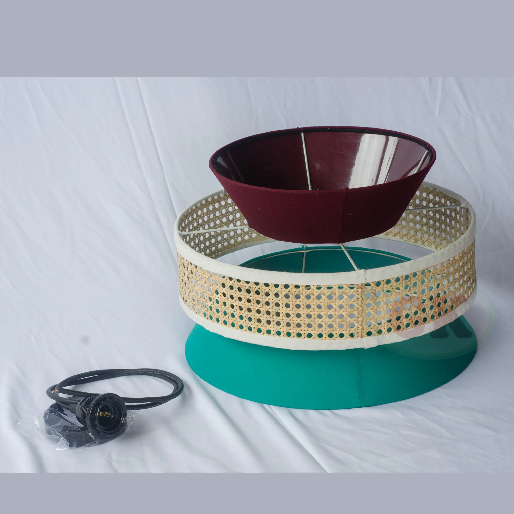 Lampu Gantung Rotan & Kain Nordic ID809 (1/3)