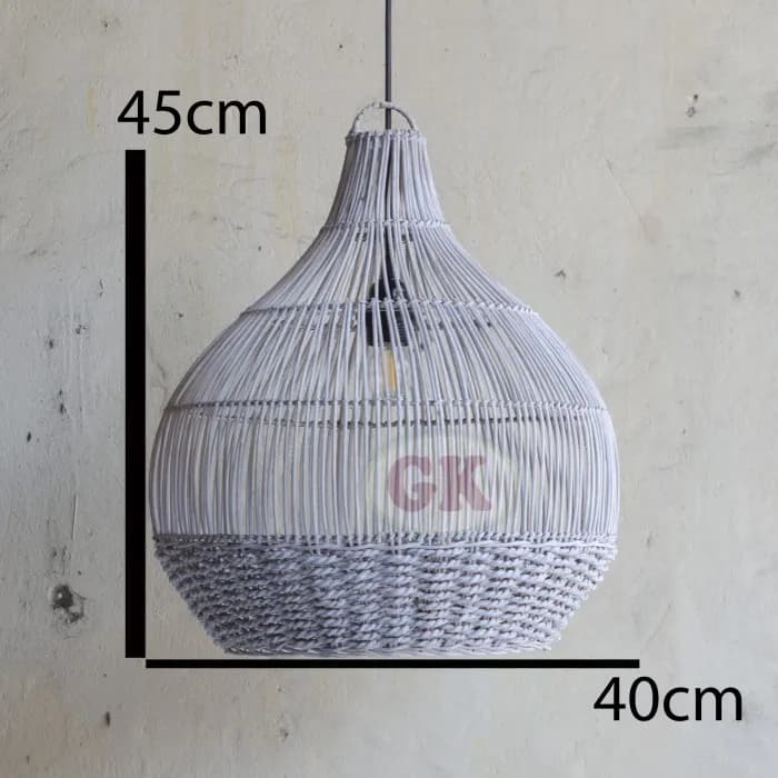 Lampu Gantung Rotan Putih D40 – Model 1119 (1/3)