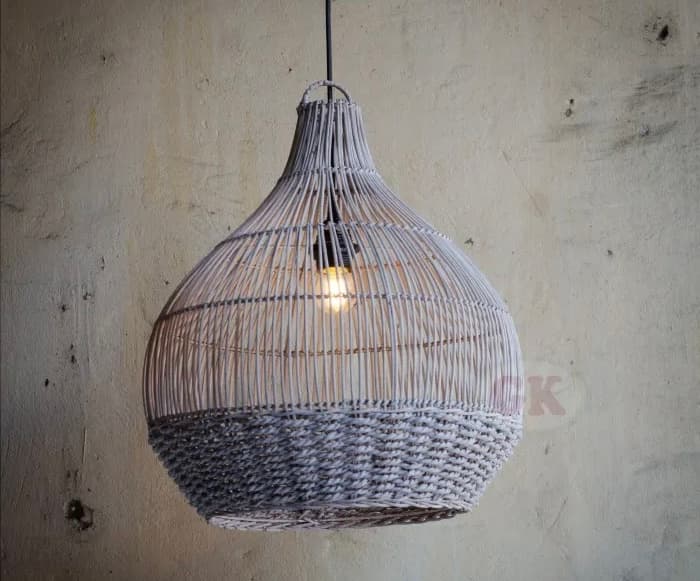 Lampu Gantung Rotan Putih D40 – Model 1119 (1/3)