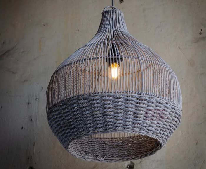 Lampu Gantung Rotan Putih D40 – Model 1119 (1/3)