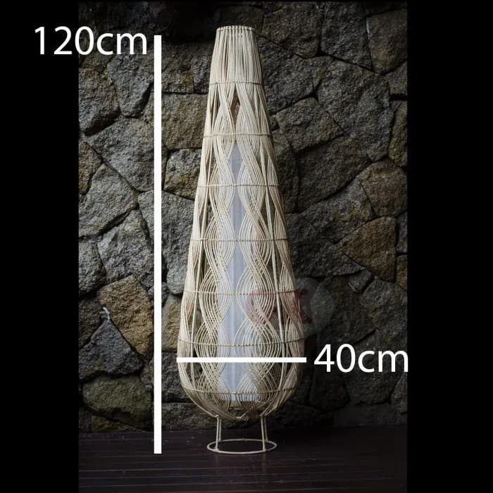 Kap Lampu Standing Rotan VINTAGE 13 D40 (1/3)