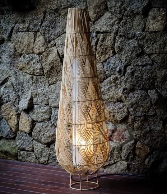 Kap Lampu Standing Rotan VINTAGE 13 D40 (1/3)