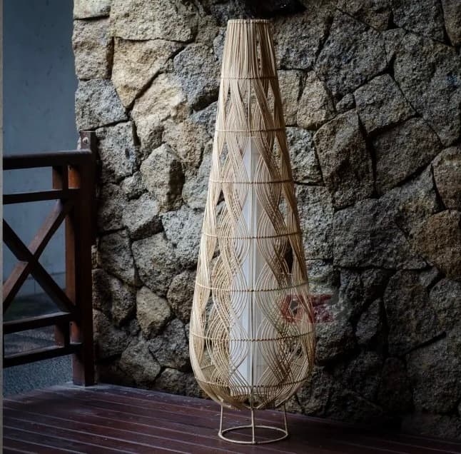 Kap Lampu Standing Rotan VINTAGE 13 D40 (1/3)