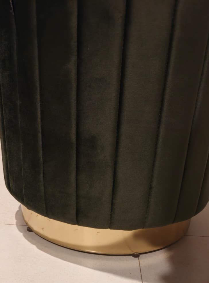 Green/Gold Velvet Stool (1/2)