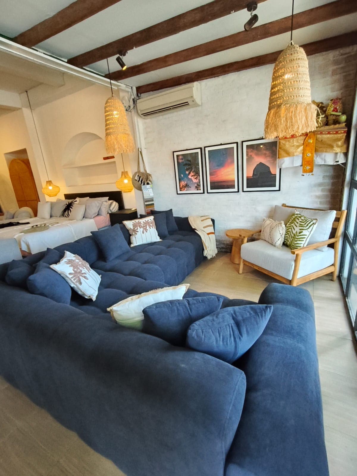 Clearance Sale !! Very comfortable blue sofa — photo 1
