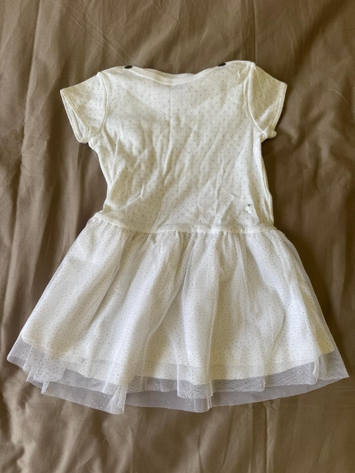 White sparkling tulle dress Brand Petit Bateau 12months (1/2)