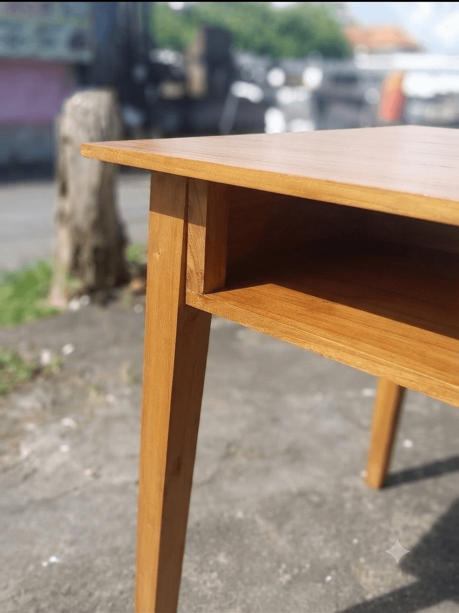 Bureau simple en bois de teck (1/3)