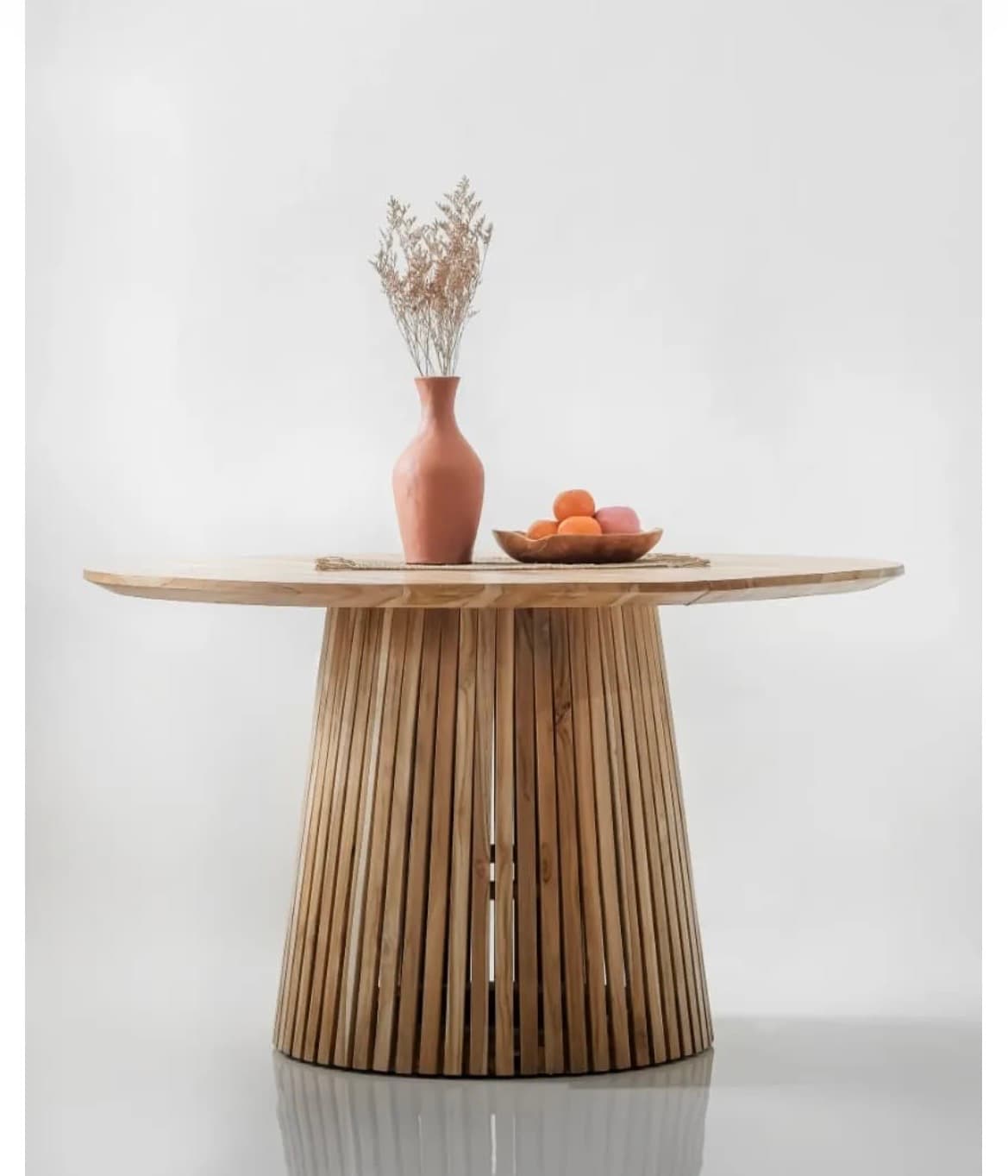 Bois Table – Meja Makan Bundar Kayu Jati Premium (1/2)