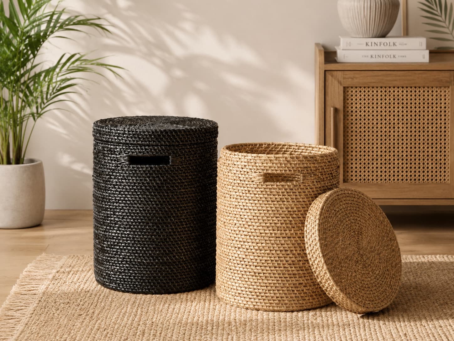 RATTAN STORAGE BASKET – Handmade Natural Organizer (1/2)