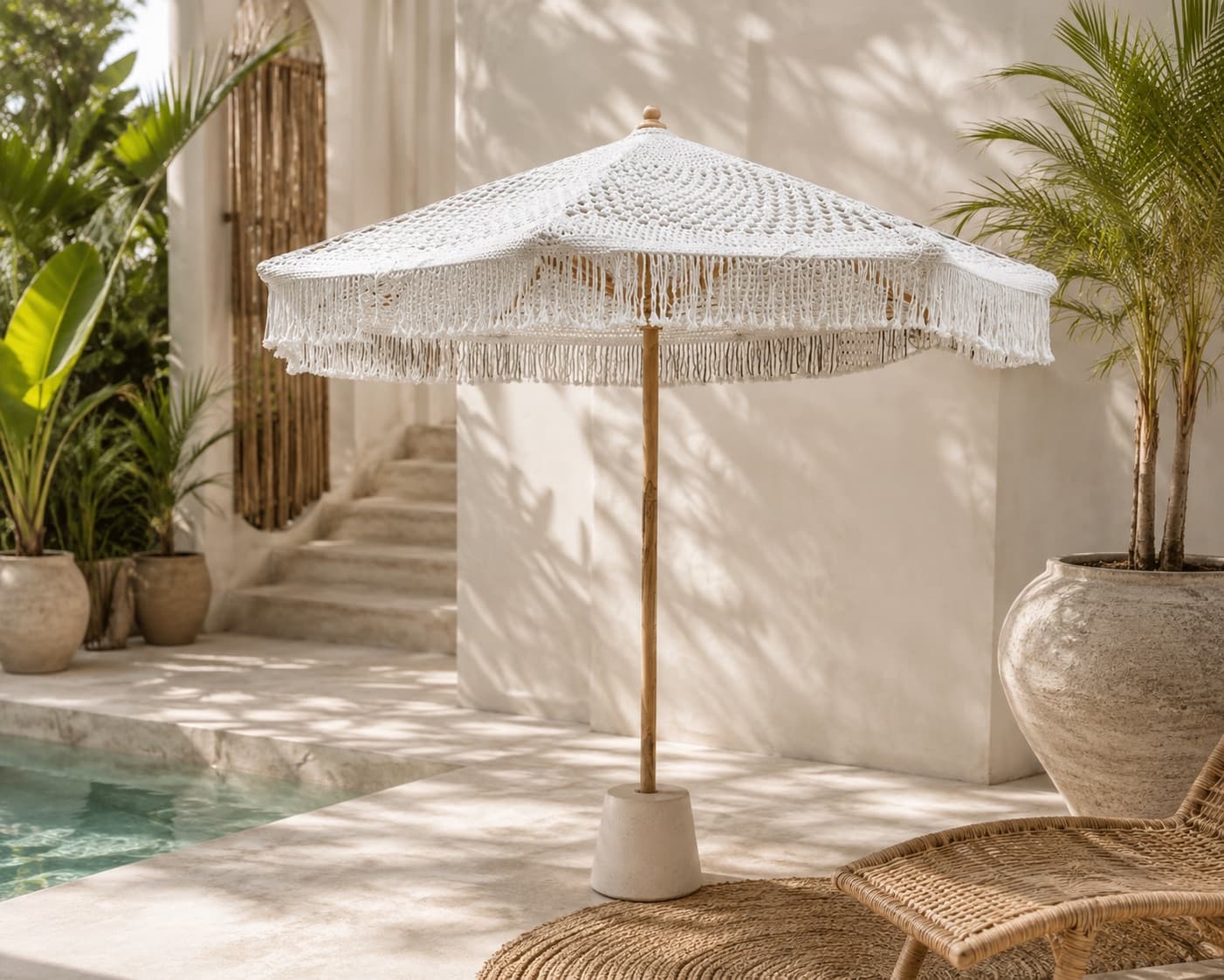 Macrame Fringe Parasol – Bohemian Style Decorative Umbrella — photo 1