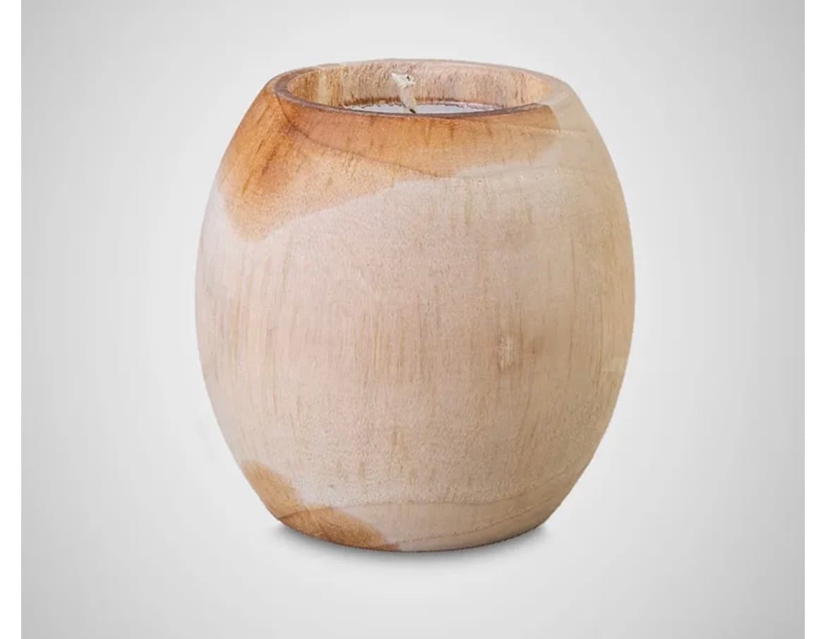 TEAK BARREL CANDLE – Handmade Teak Wood Candle (1/3)