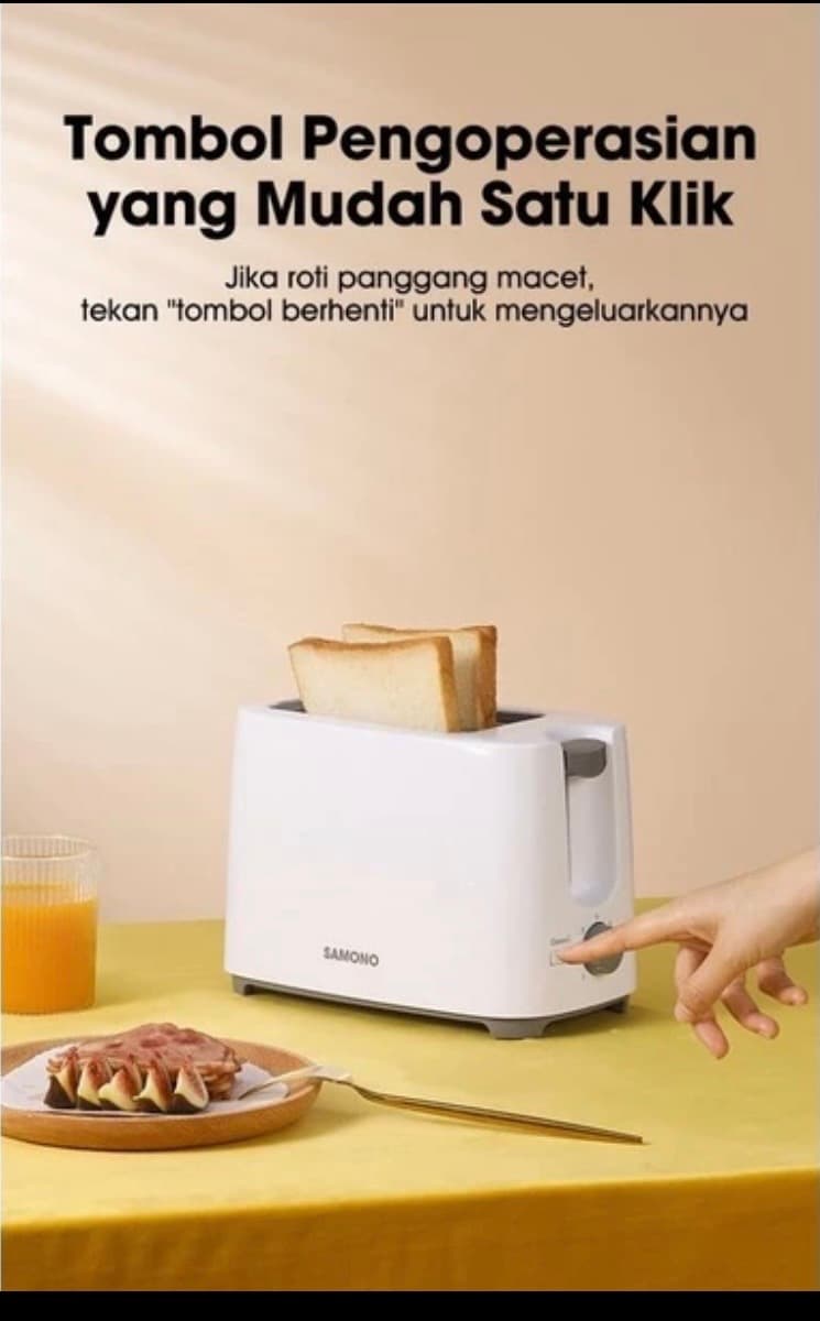 SAMONO Toaster SW-TW750 – Pemanggang Roti Listrik 750W (1/3)