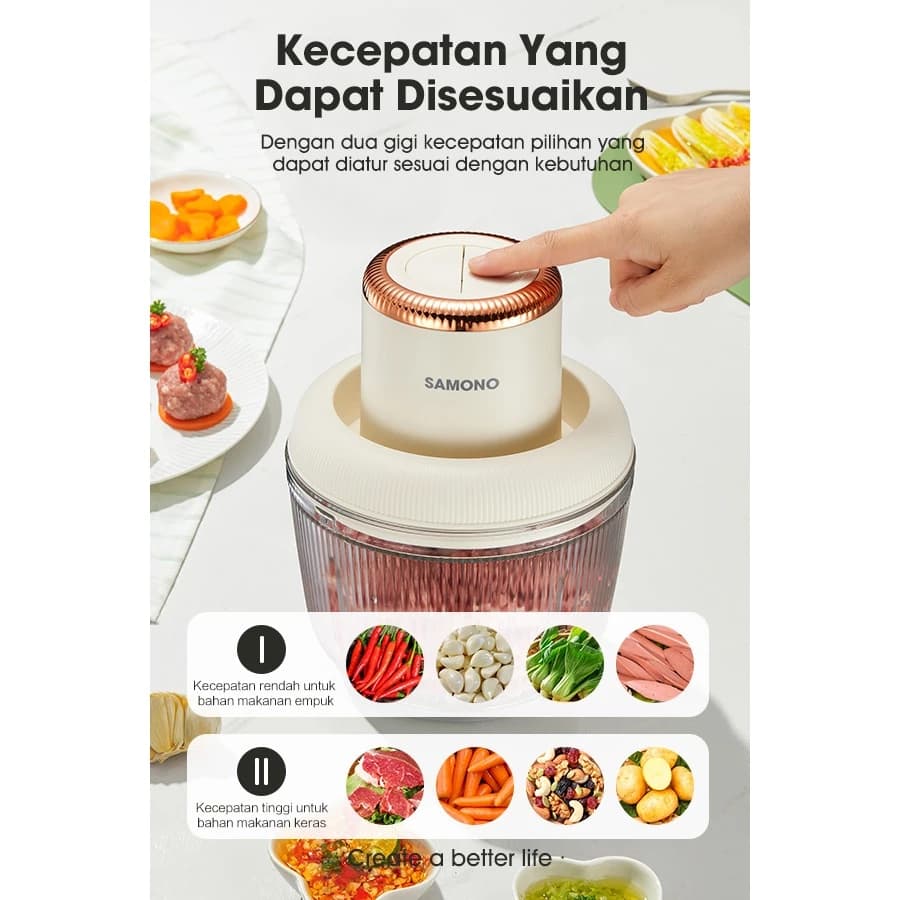 SAMONO 3 in 1 Chopper SW-CD300 – Chopper Multifungsi 2,2L & 300ml (1/3)