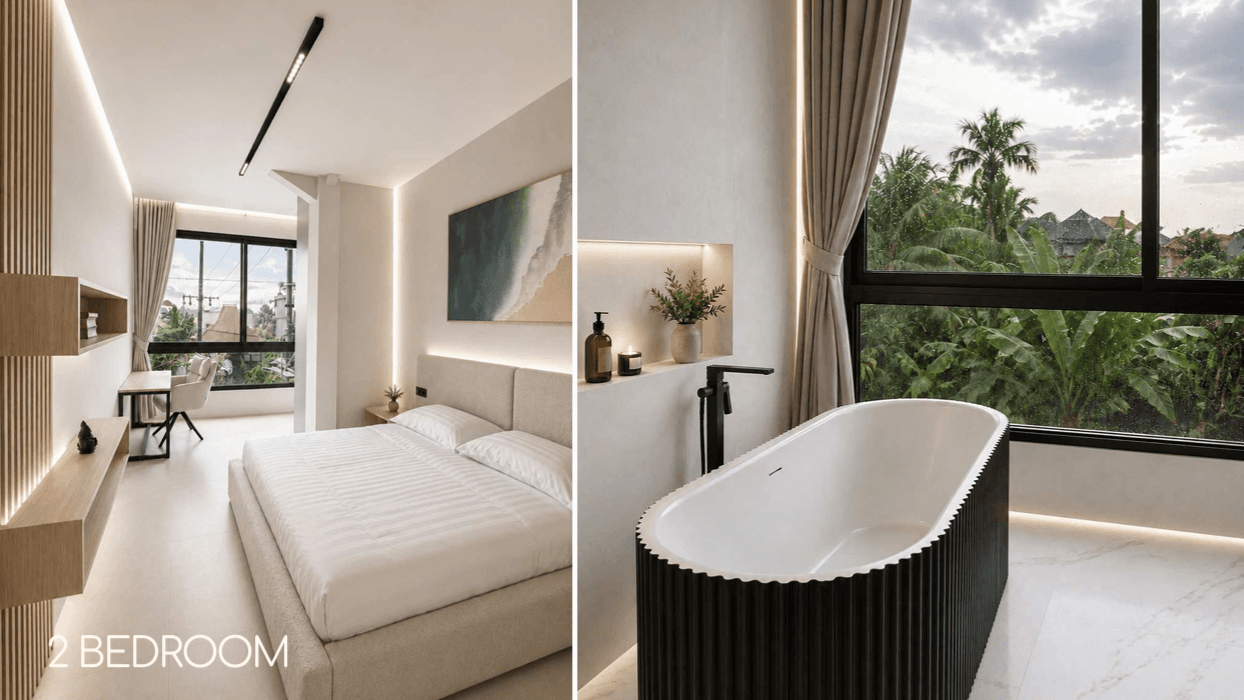 77 m² Two-Bedroom Apartment in Bali | AURA Ubud for $149,900 | Held until 2078 (1/5)