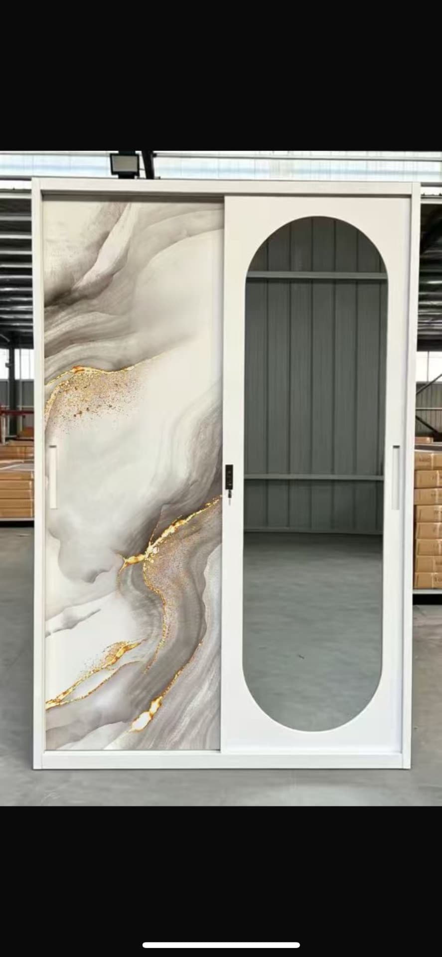 Modern 2-Door Sliding Wardrobe with Full-Body Mirror — photo 1