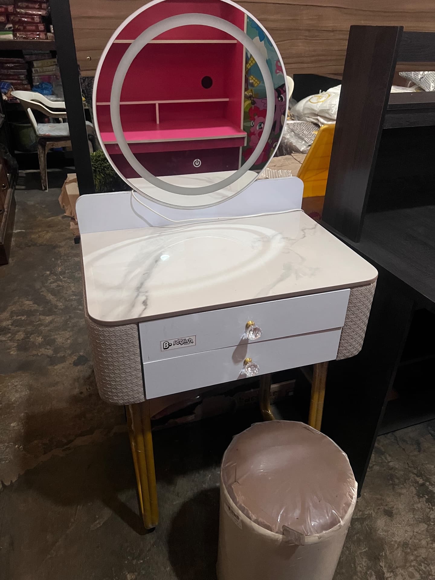 Modern Minimalist LED Dressing Table + Stool — photo 1