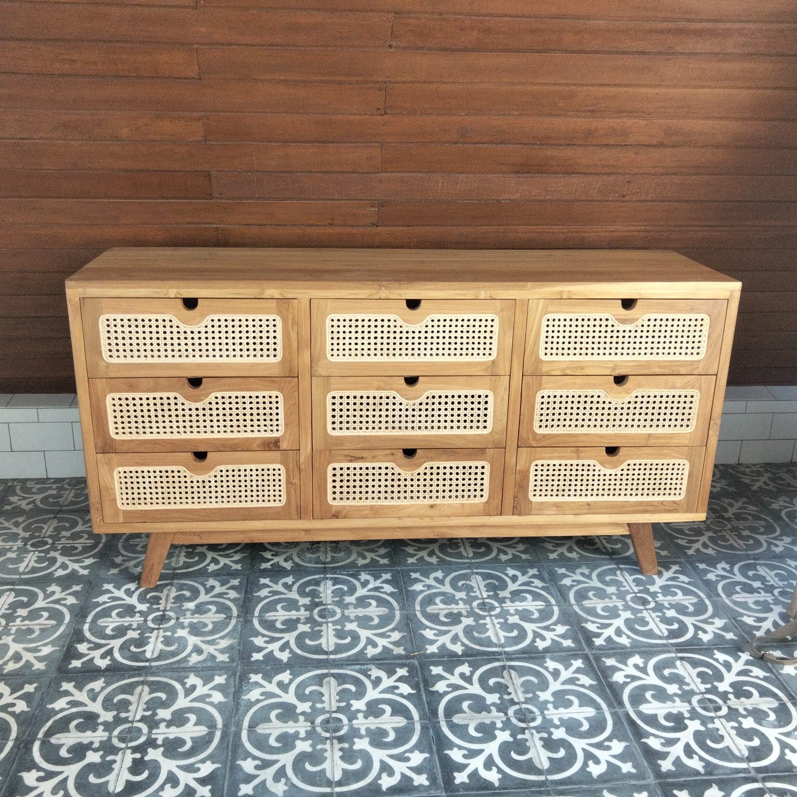Wooden Cabinet with Rattan Drawers (1/2)