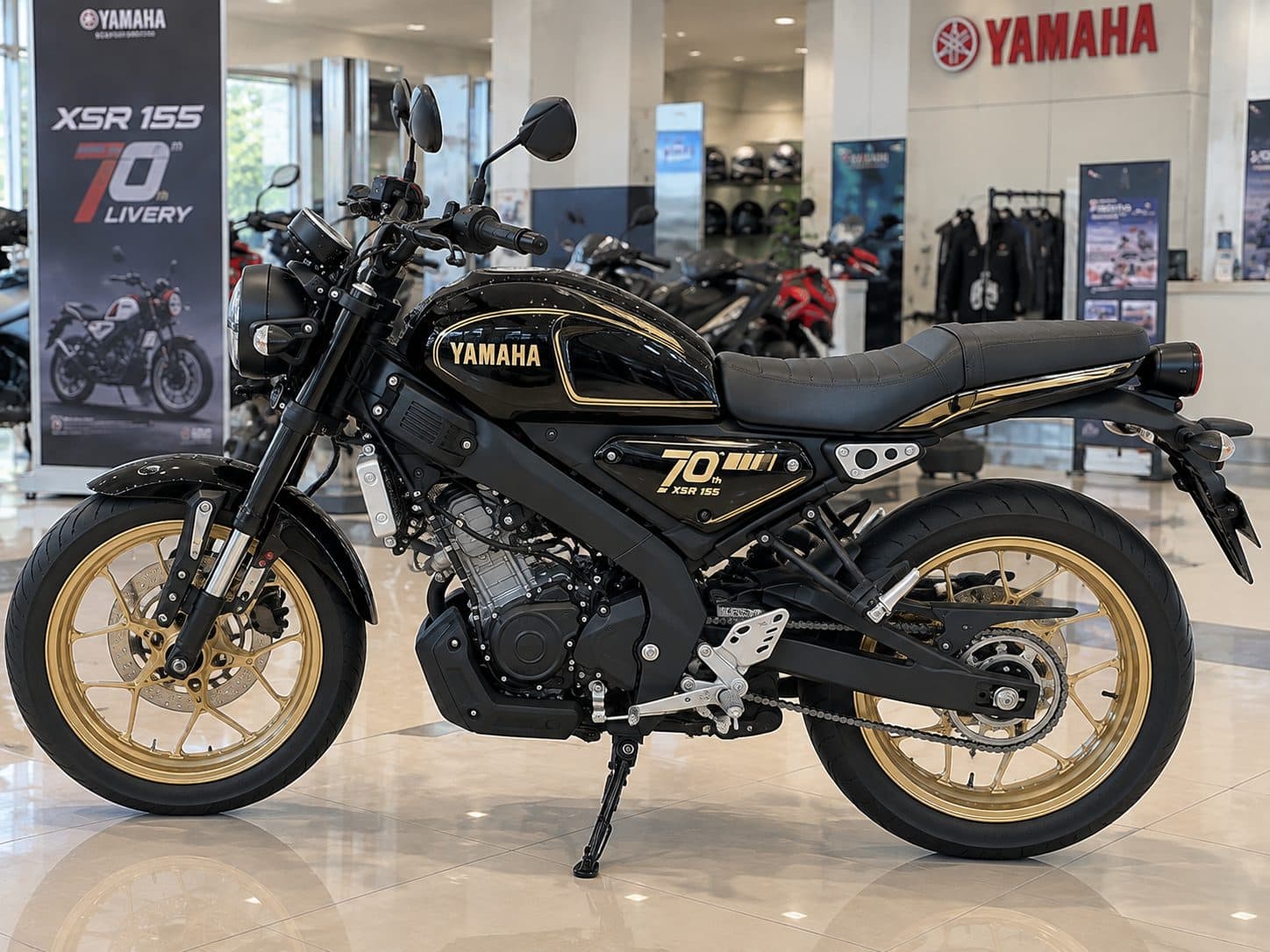 Yamaha XSR 155 70th Livery Black Gold – Retro Sport Heritage 155cc (1/2)