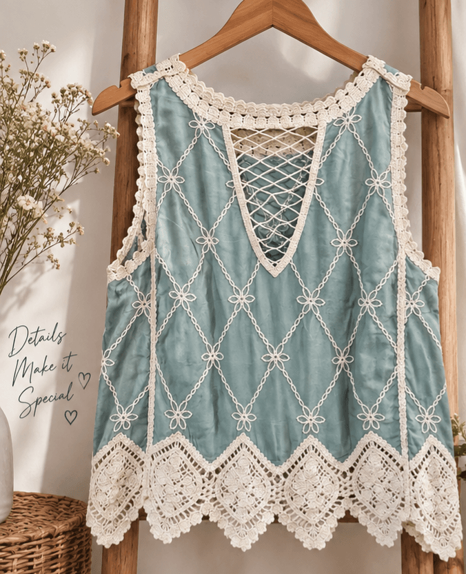 WOMEN'S TOP Crochet Lace Embroidered Top — фото 1
