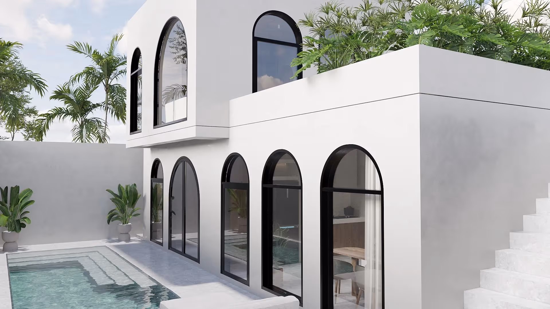 Arka di Nusa Dua – Vila Mediterania 2 Kamar Tidur di Nusa Dua dengan Rooftop & Kolam Renang — foto 1