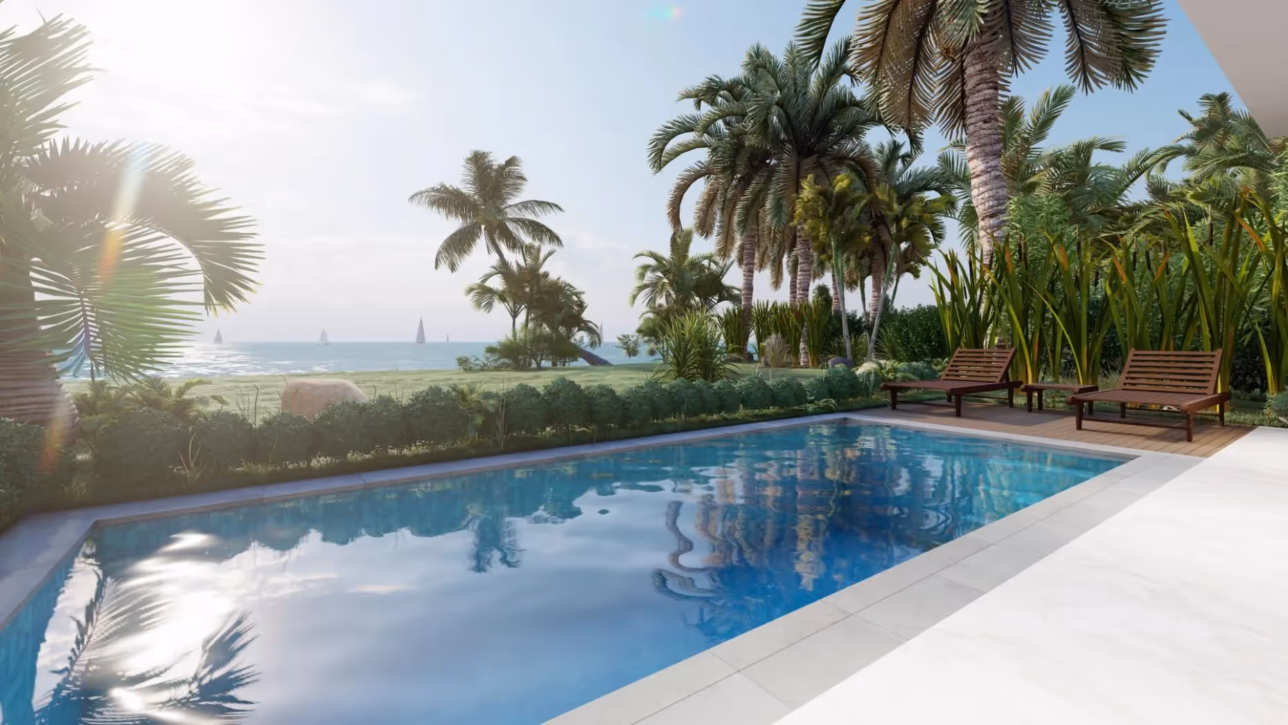 Villa Sayuri - Oceanfront 2BDR Modern Leasehold Villa with Tropical Garden in Lombok (1/6)
