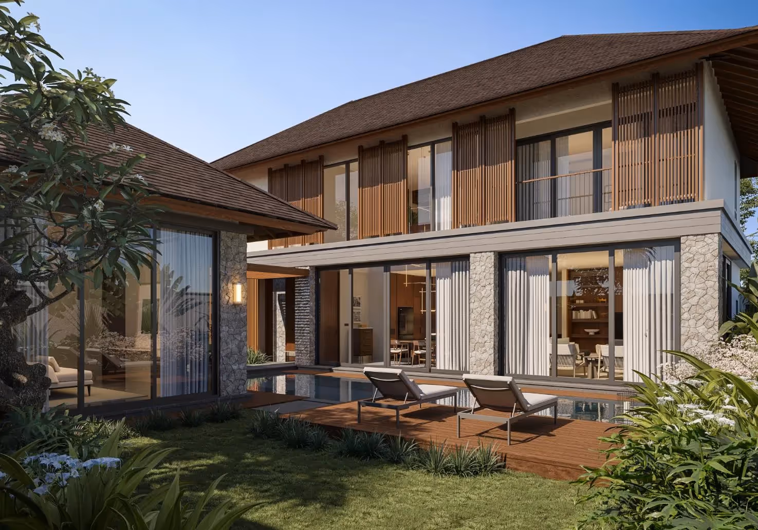 Maison Brume – Роскошная вилла с правом собственности (freehold) с 4 спальнями, бассейном и частным садом в Джимбаране (1/7)