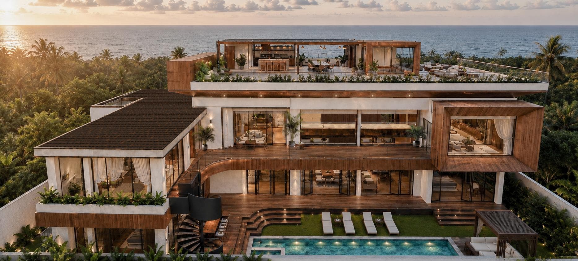 Hera Villa - Design Led 8BDR Freehold Villa in Pecatu with Ocean Views, Gym, Sauna, and Cinema (1/18)
