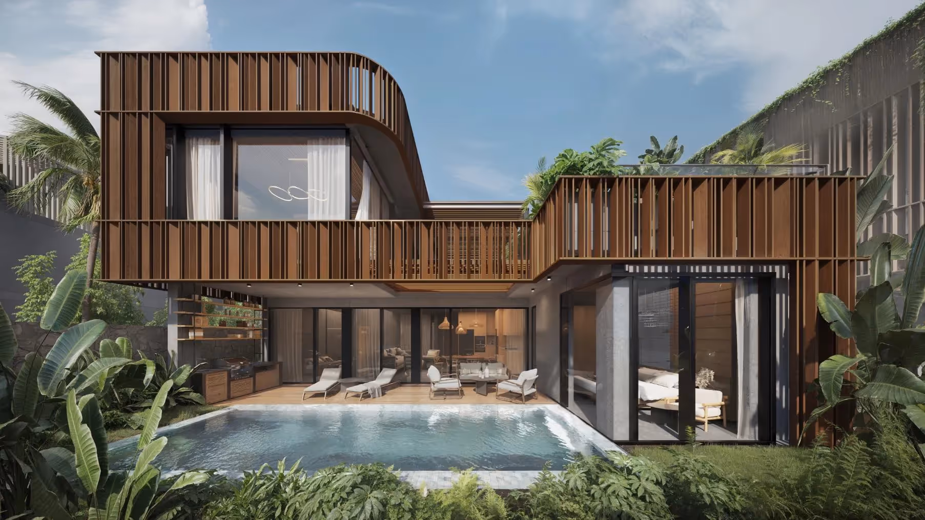 Villa Castaña - Villa freehold élégante de 3 chambres avec piscine privée et rooftop à Nuanu City — photo 1