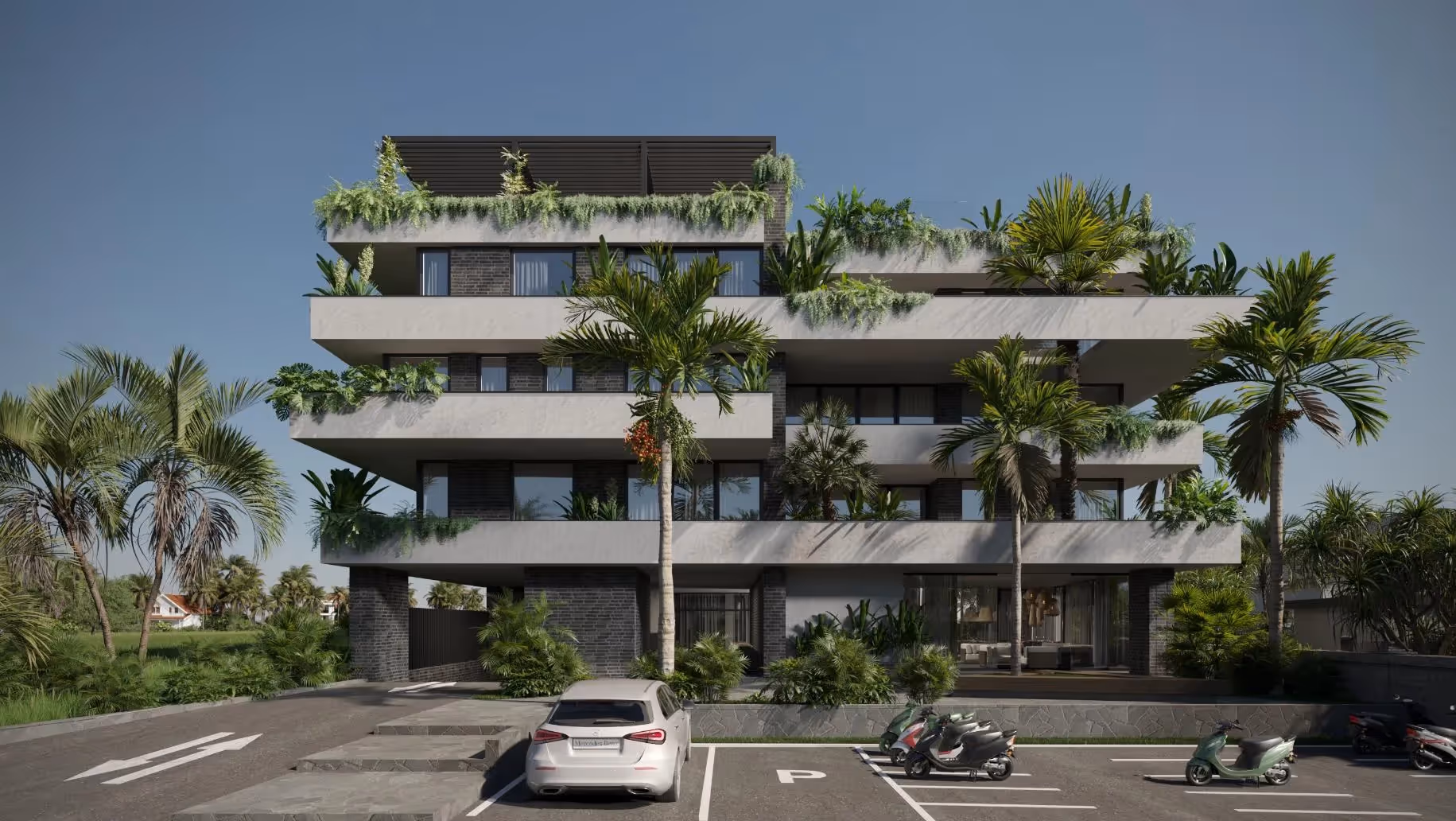 Kubik Residence - Modern 1BR Leasehold Apartment with Ocean & Ricefield Views in Cemagi (1/9)