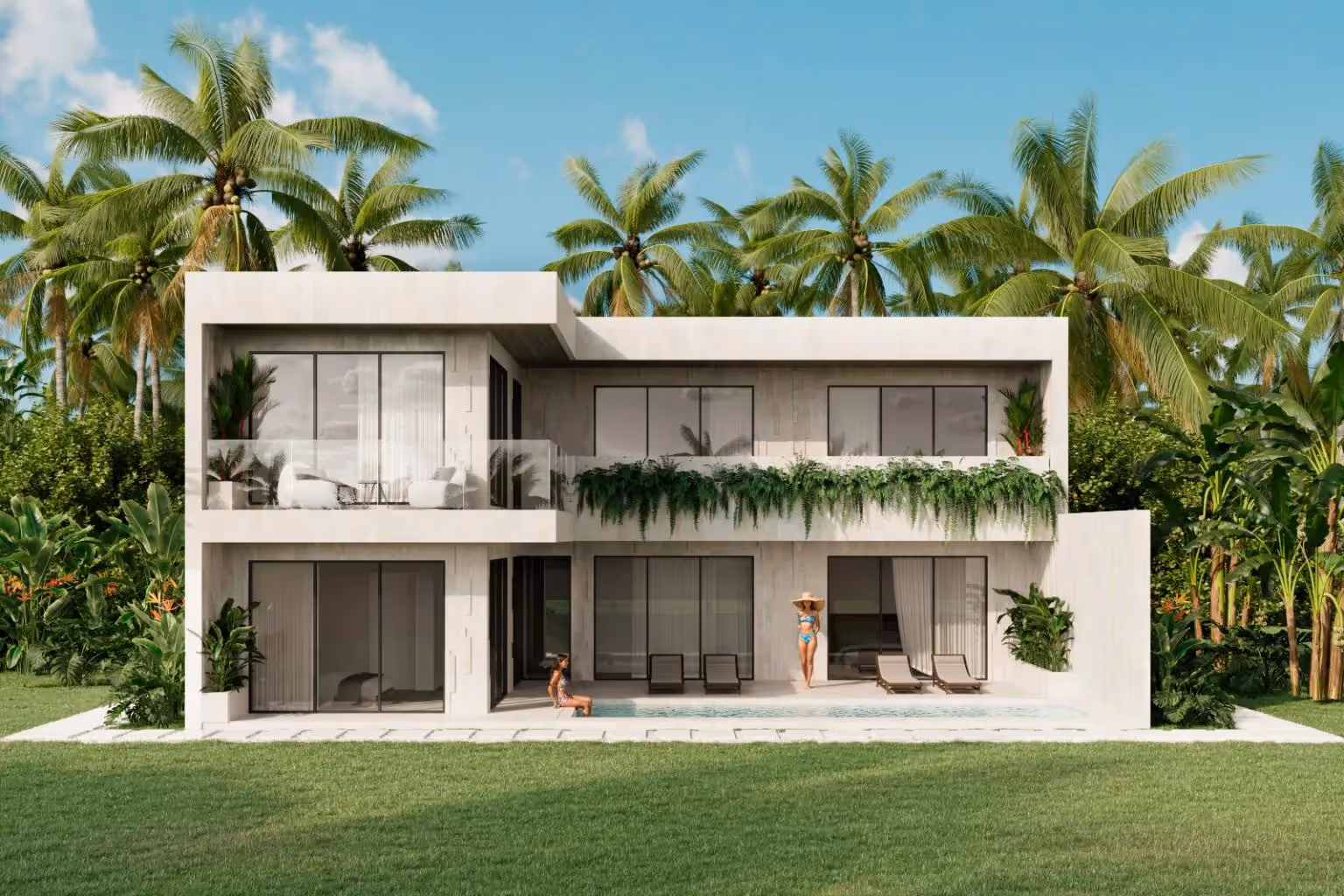Atria E-Villa – Вилла на 4 спальни в современном стиле с бассейном и выходом на пляж, лизхолд — фото 1