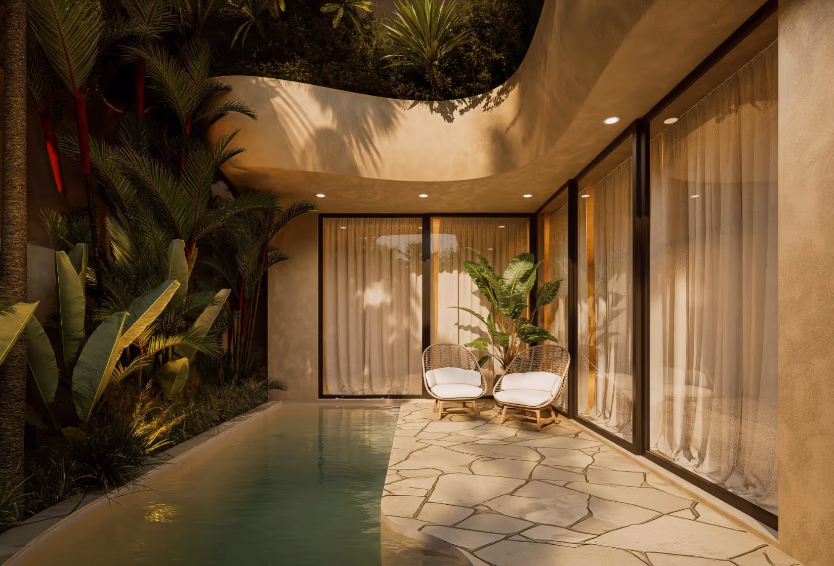 Villa Sallie – Villa architecturale 2 chambres avec salon encastré et piscine privée — photo 1