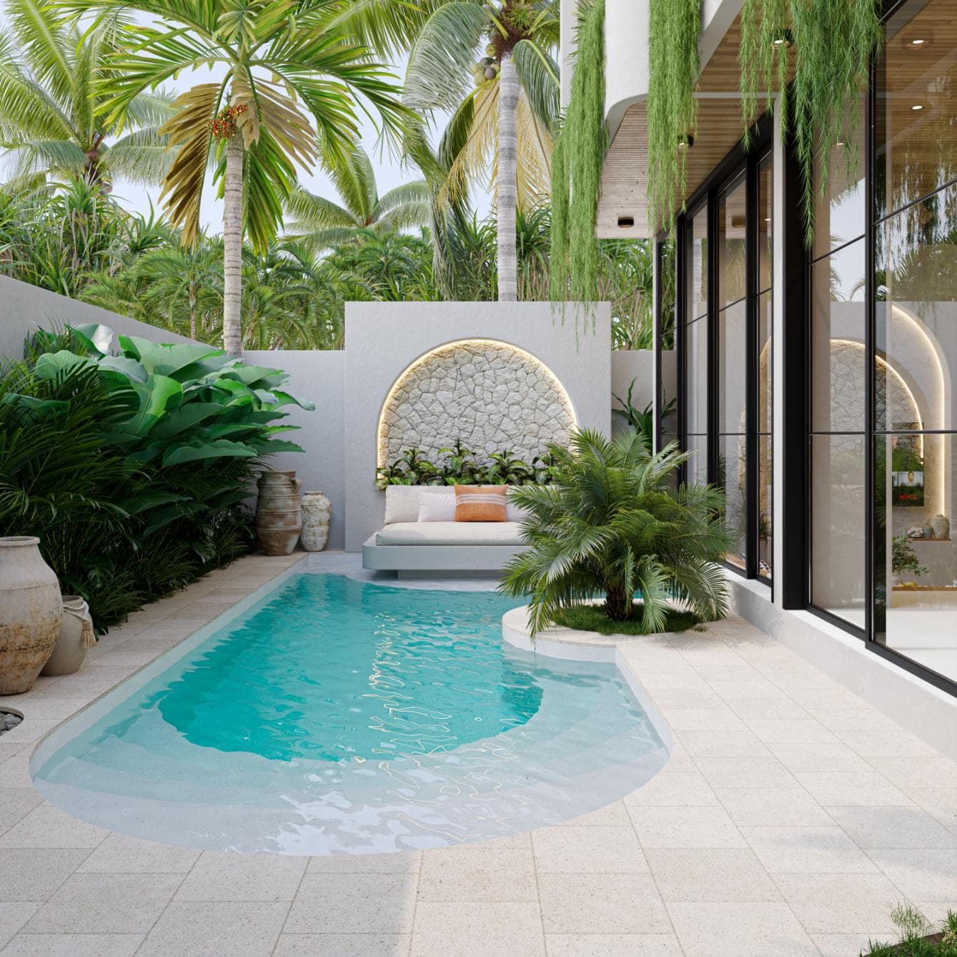 Villa Cassie – Villa en bail de 1 chambre avec piscine et salon encastré intérieur — photo 1