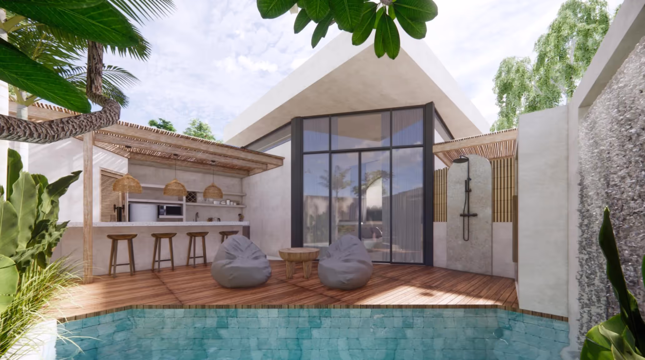 Villa Aurel — Современная вилла с 1 спальней в лизинг с бассейном и открытой гостиной в Улувату — фото 1